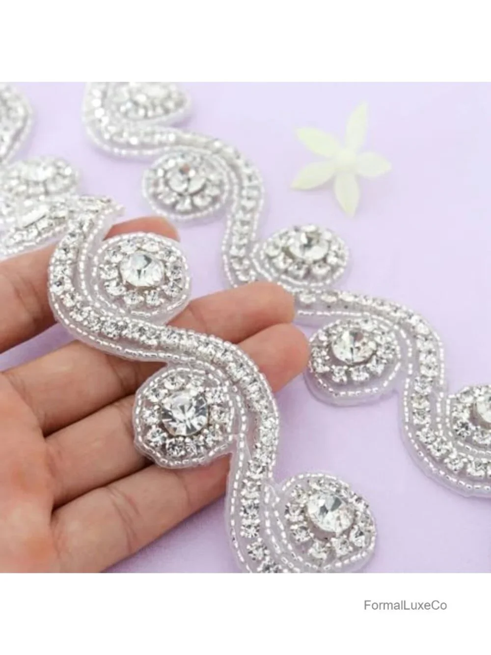 Crystal Rhinestone Applique Wedding Sash Belt - Design Your Dream Dress